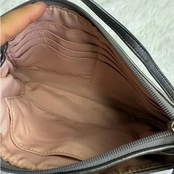 COACH y2k Gray Silver Signature Canvas  Mini Purse Wristlet - Picture 8 of 11